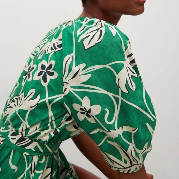 Mango Cotton Wrap Dress Floral New - Picture 7 of 9